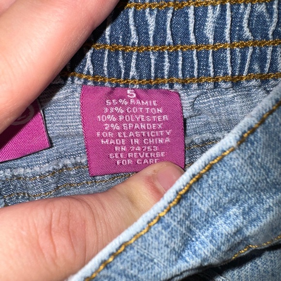 Vitamin Z Vintage Denim/Ramie Jeans 5T Embroidered Distressed EUC - Picture 4 of 6